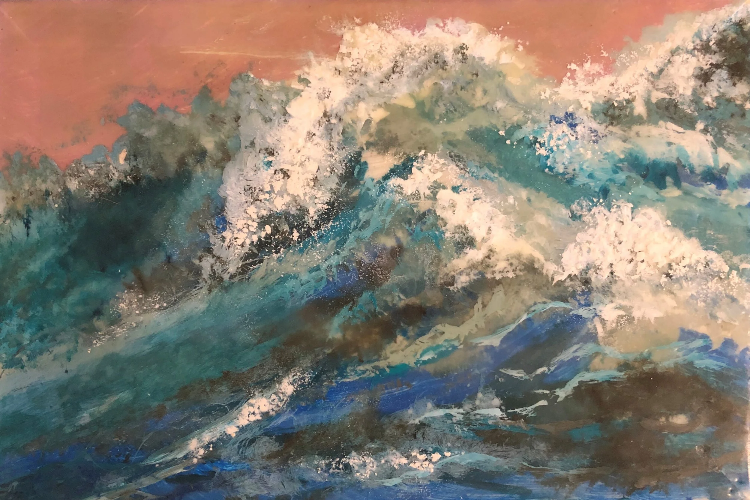 Rising Waters. 2020. 6.25x10 inches. Encaustic collage..jpg