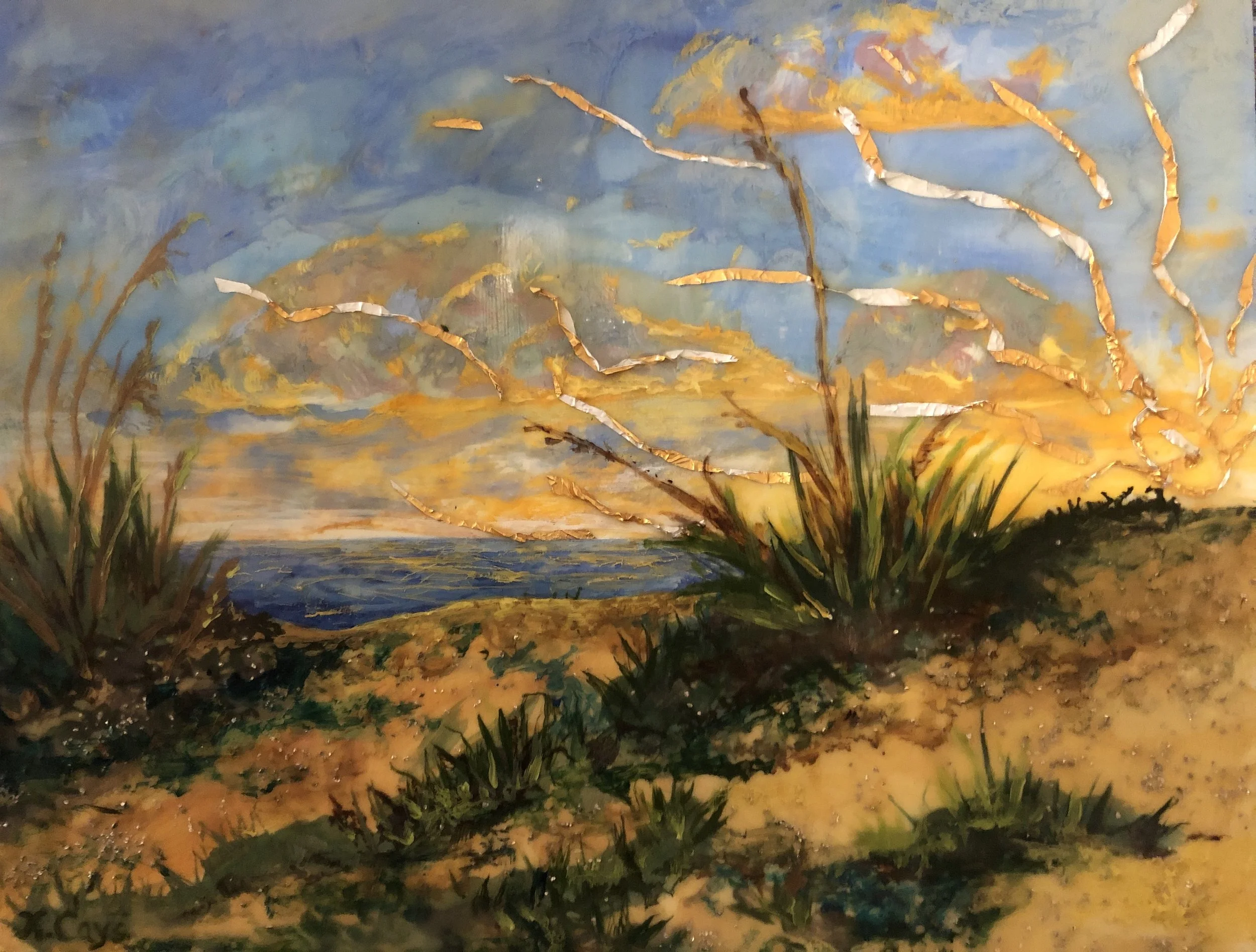 Wishing the Sea. 2020. 8x10 inches. Encaustic collage..jpg