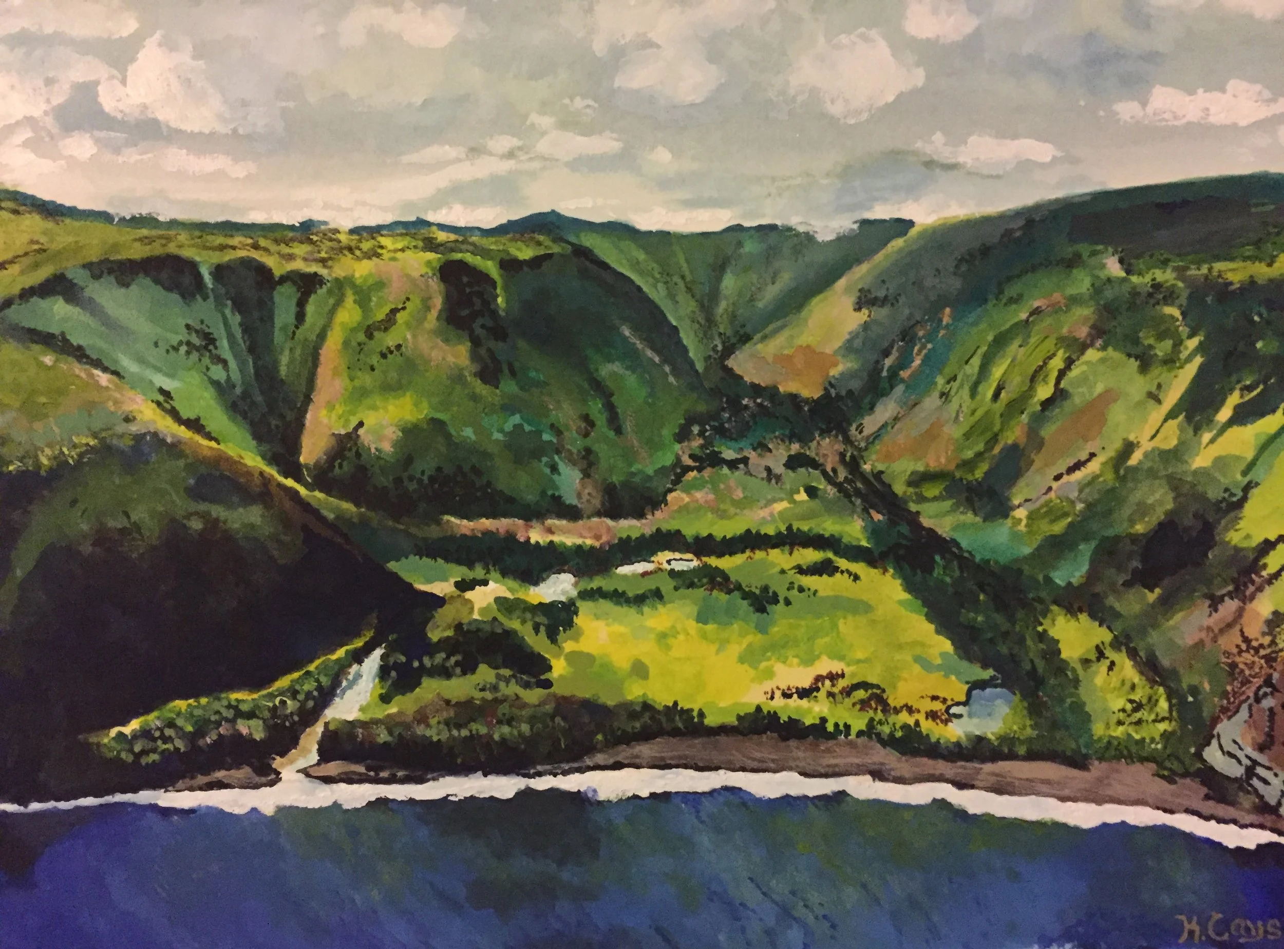 Waipio Valley. 2017. 10x12inches. Gouache on heaveyweight paper..jpg