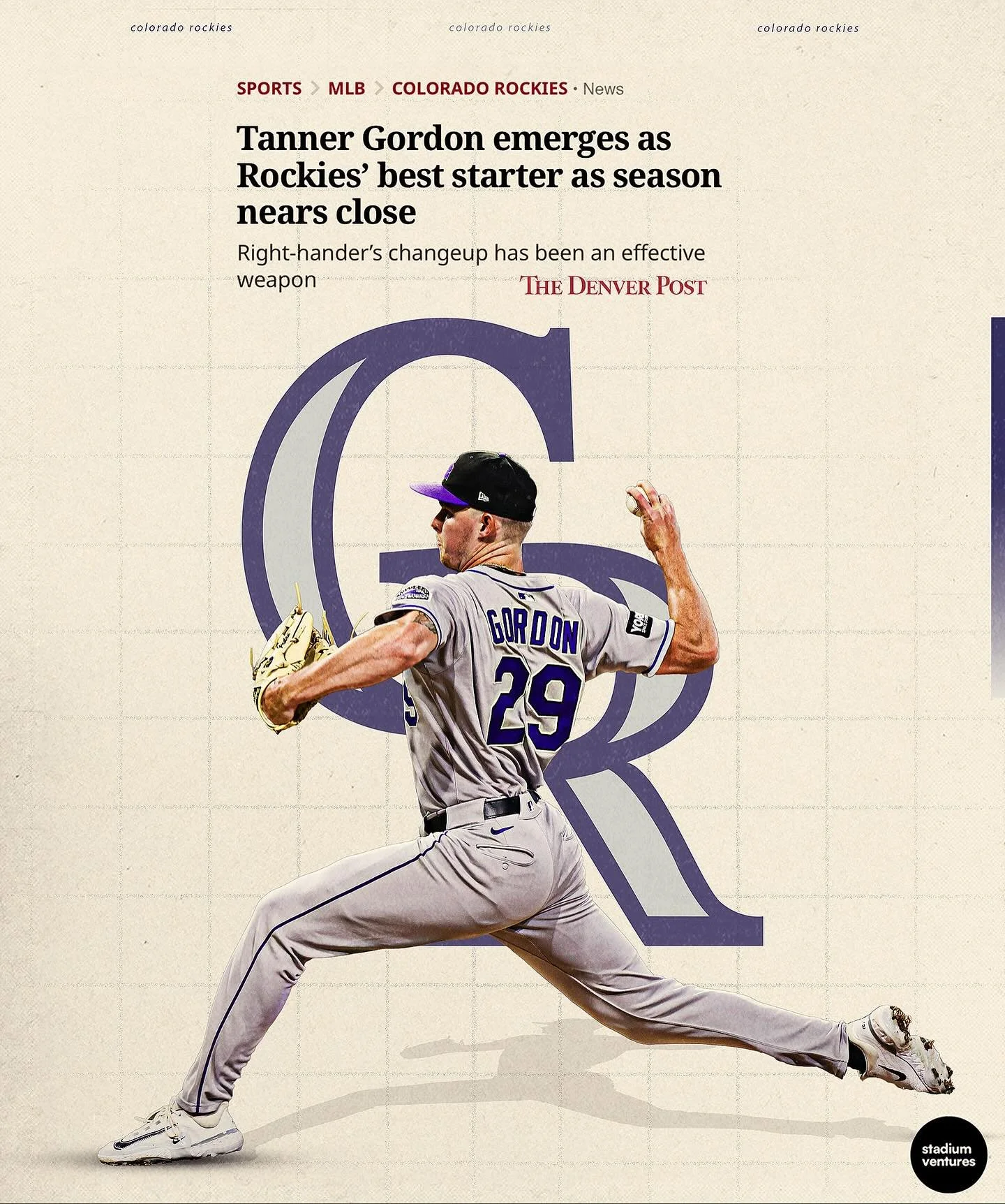 Well deserved recognition for Colorado Rockies starting pitcher Tanner Gordon 📈 

@rockies @_tannergordon @denverpost 

#MLB #Pitching #Rockies #Baseball