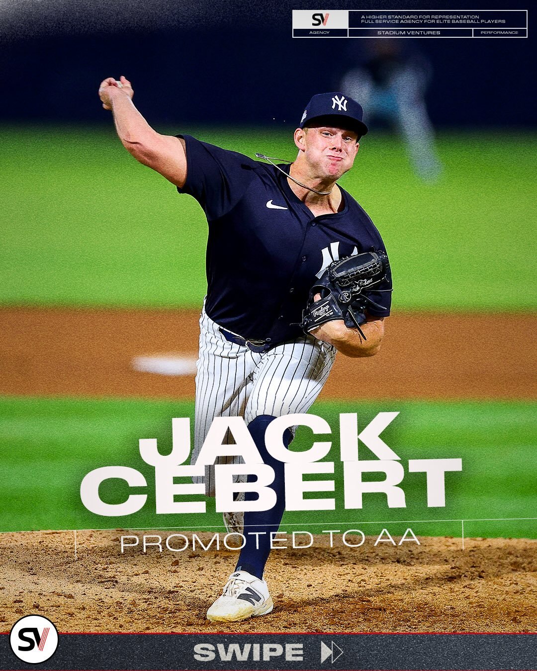 Less than one year after being selected by the @yankees in the 15th round of the 2025 MLB Draft, Jack Cebert has been promoted to Double-A @somersetpatriots . 

Since making his pro debut last season, Cebert has been one of the best arms in all of Mi
