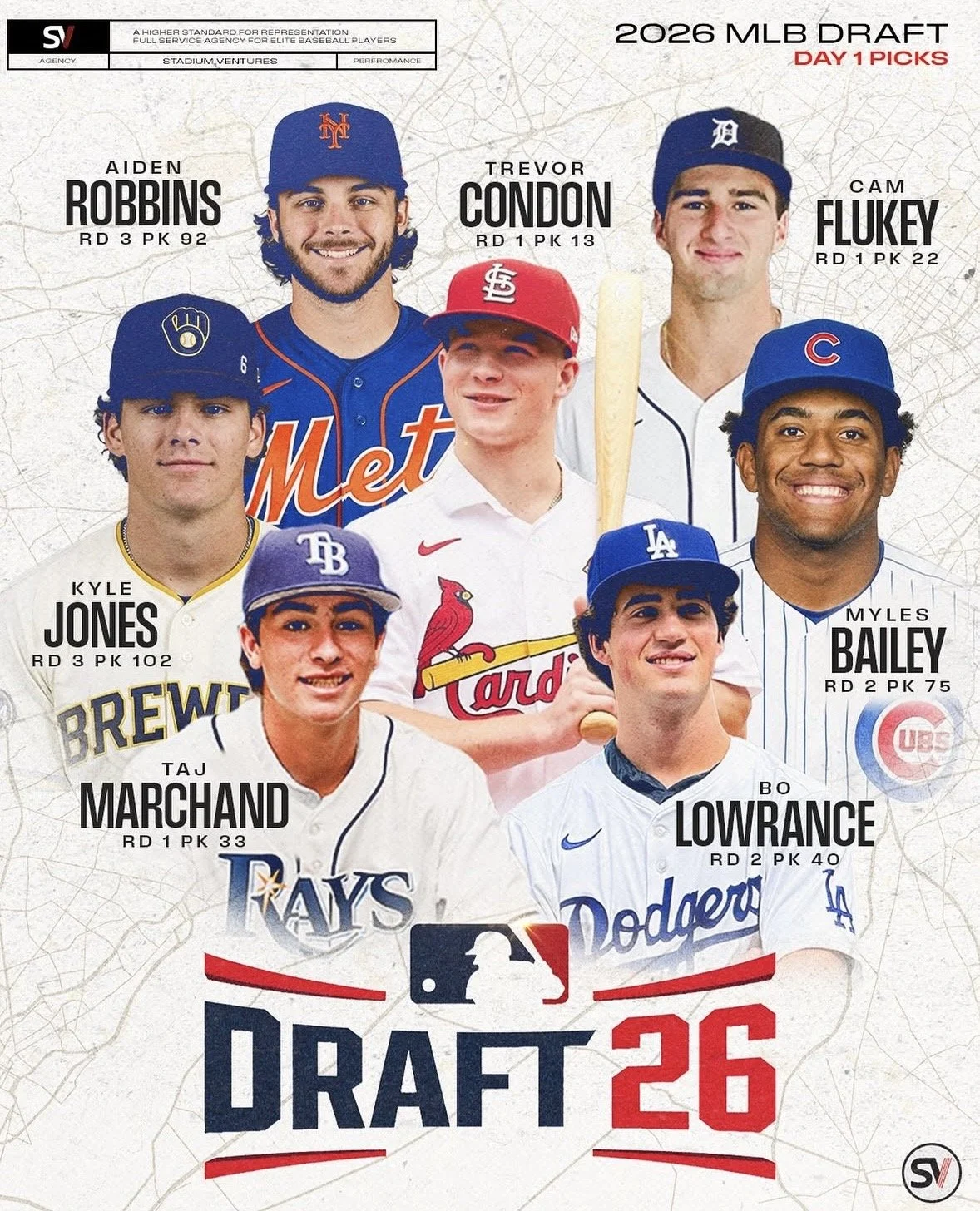 Stadium Ventures clients are drafted in 2026.