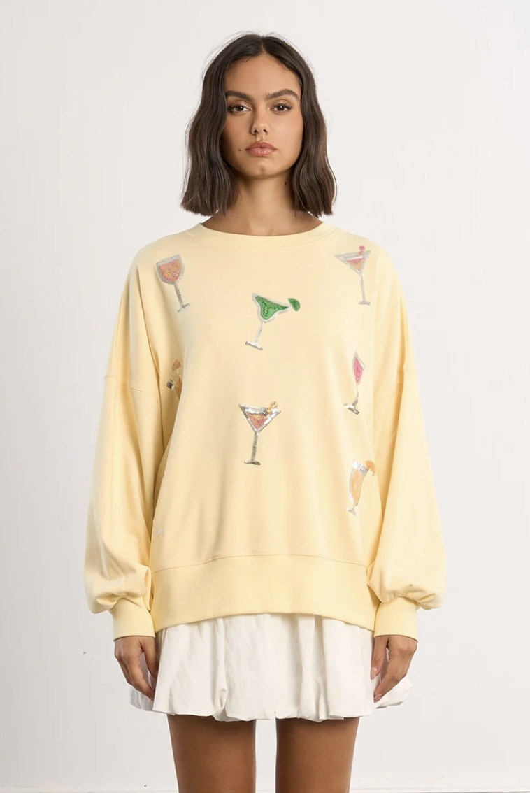 Sip Happens Sequin Sweatshirt