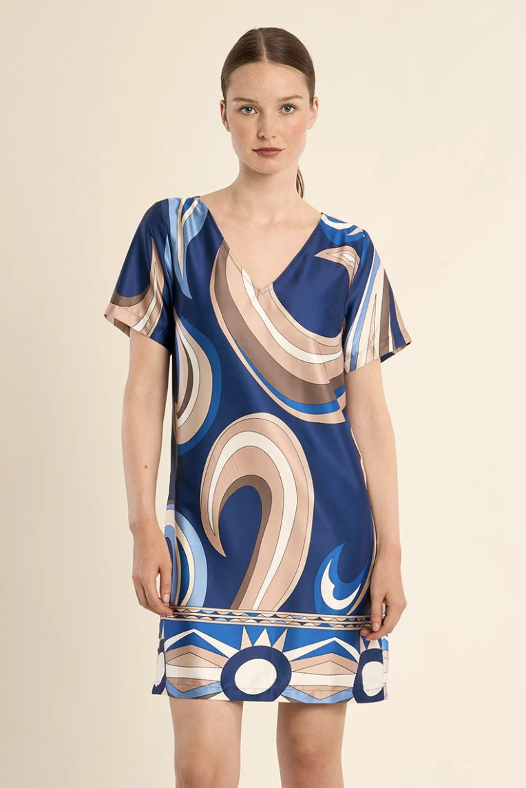 The Blue Mirage Satin Dress