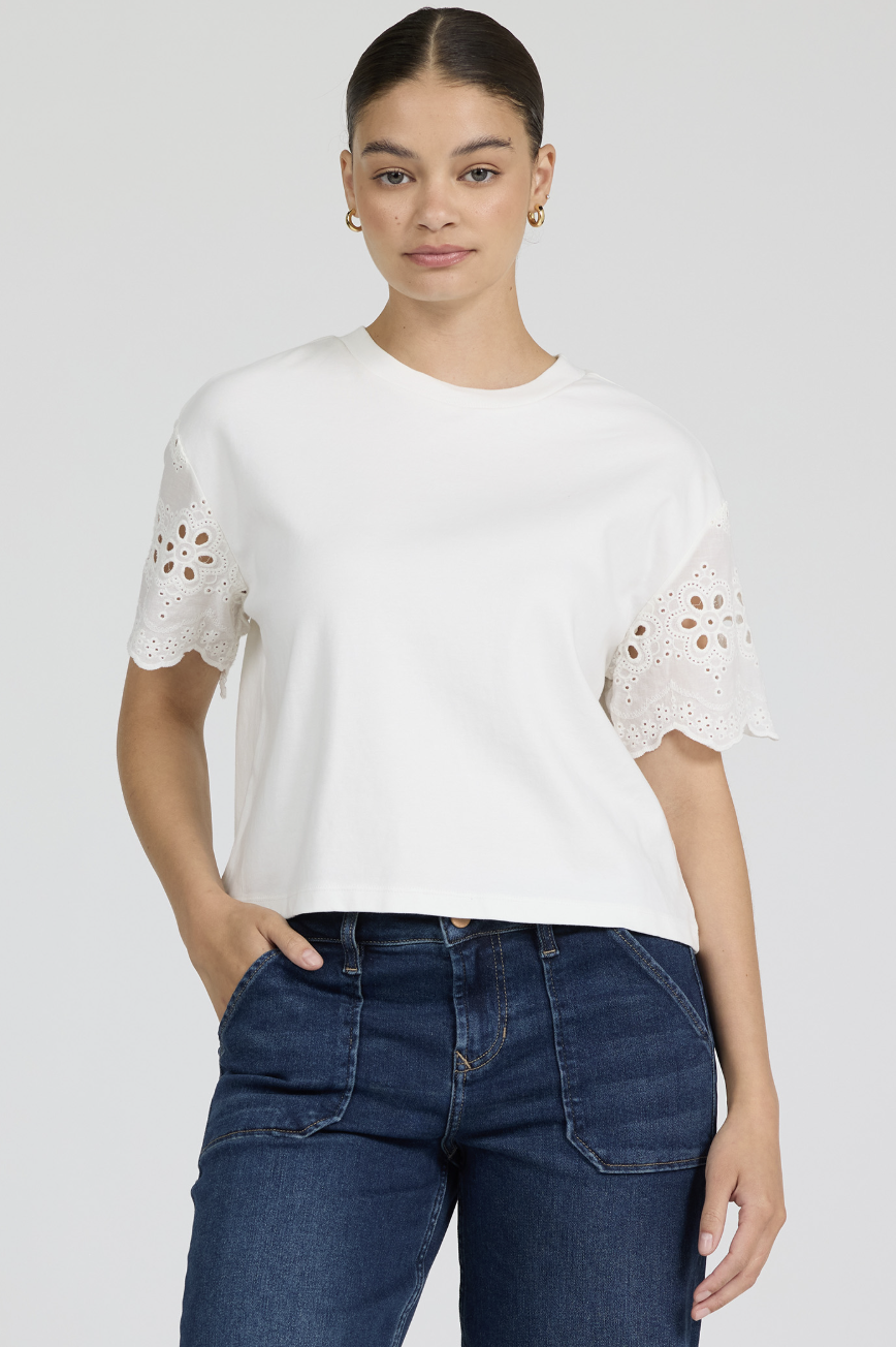 Dear John Riviera Eyelet Sleeve Top