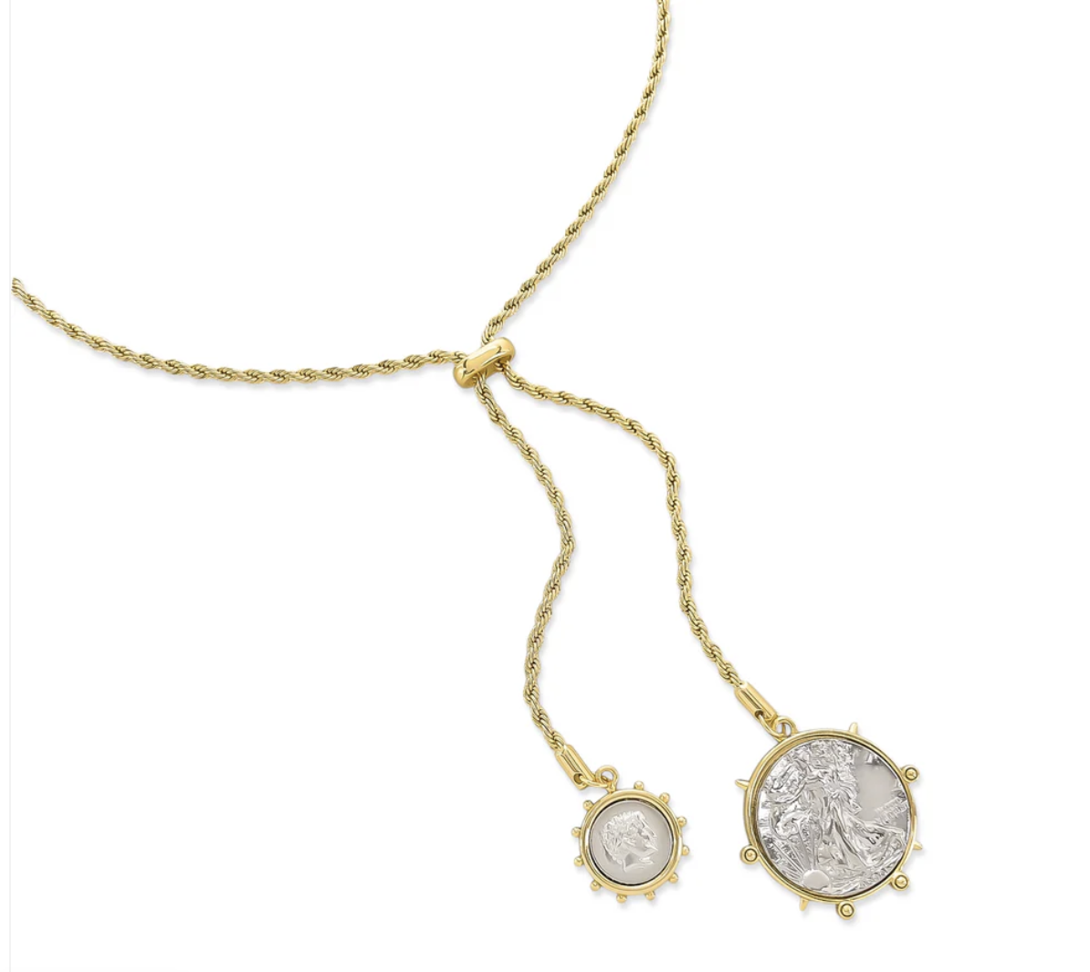 Heirloom Coin Lariat Necklace
