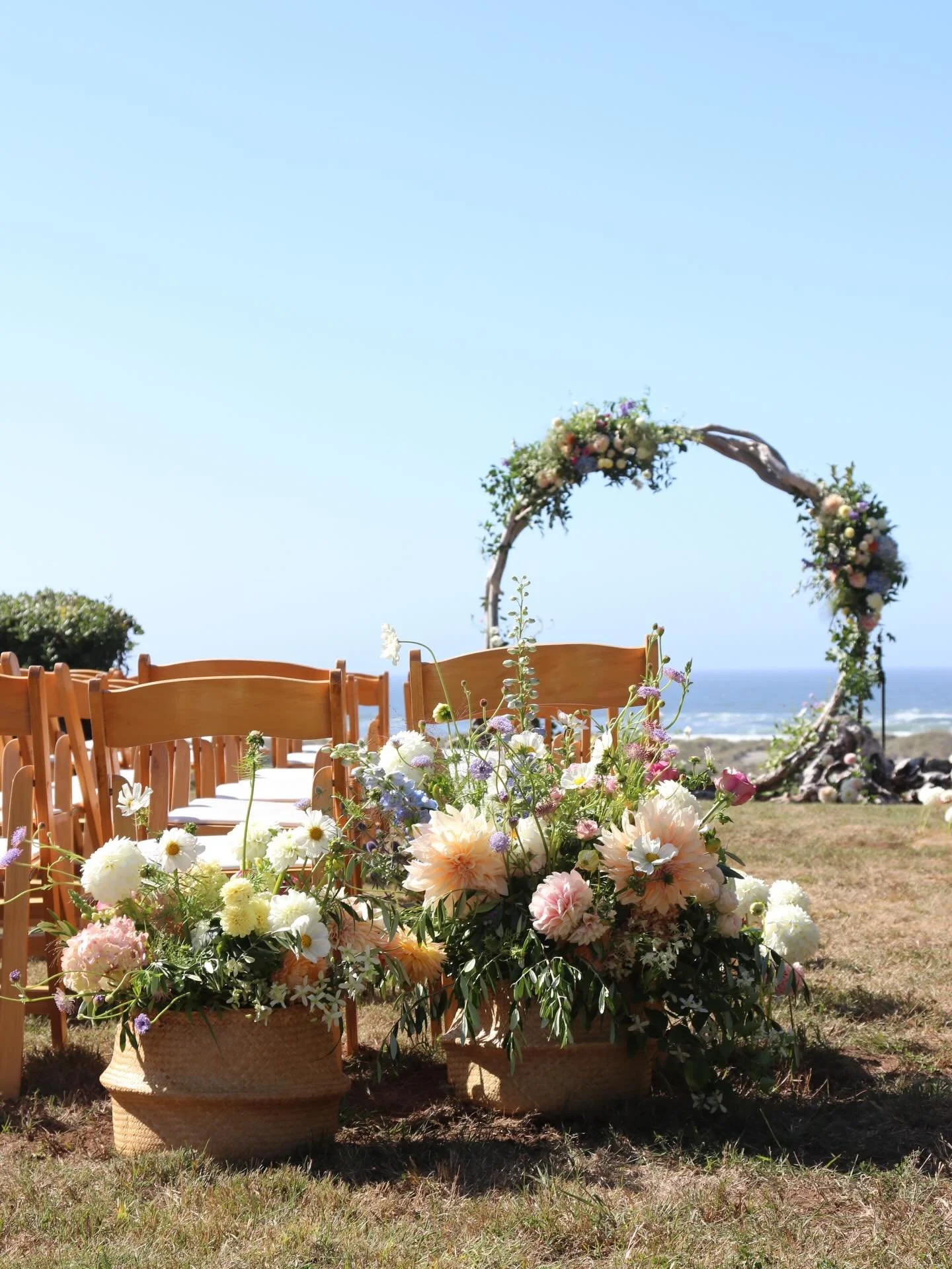 From a summery day overlooking the Pacific Ocean!

Planning @aboveandbeyondcreations 
Rentals @northcoasteventsandrentals 
Flowers grown and designed: @buttermilkfloral 

#humboldtwedding