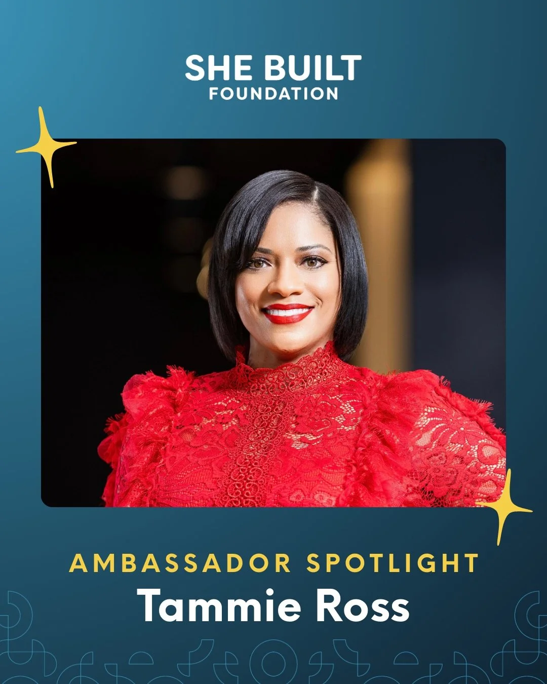 At the She Built Foundation, we believe representation sparks possibility. 💡 That&rsquo;s why we were proud to spotlight one of our incredible She Built Ambassadors, the CEO and General Contractor of @ResidencebyRoss, @IamTammieRoss! 🤩 

She recent