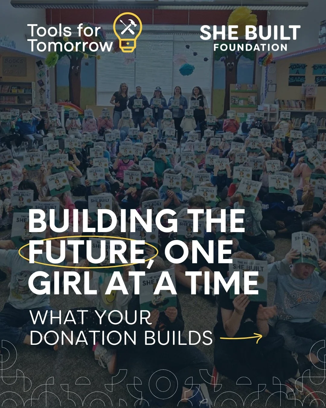 We need your help to equip the next generation of builders! 📣

The future of construction, design, and innovation relies on young girls seeing themselves in these roles&mdash;and that starts with the tools you provide. 🛠️

Scroll to see exactly how