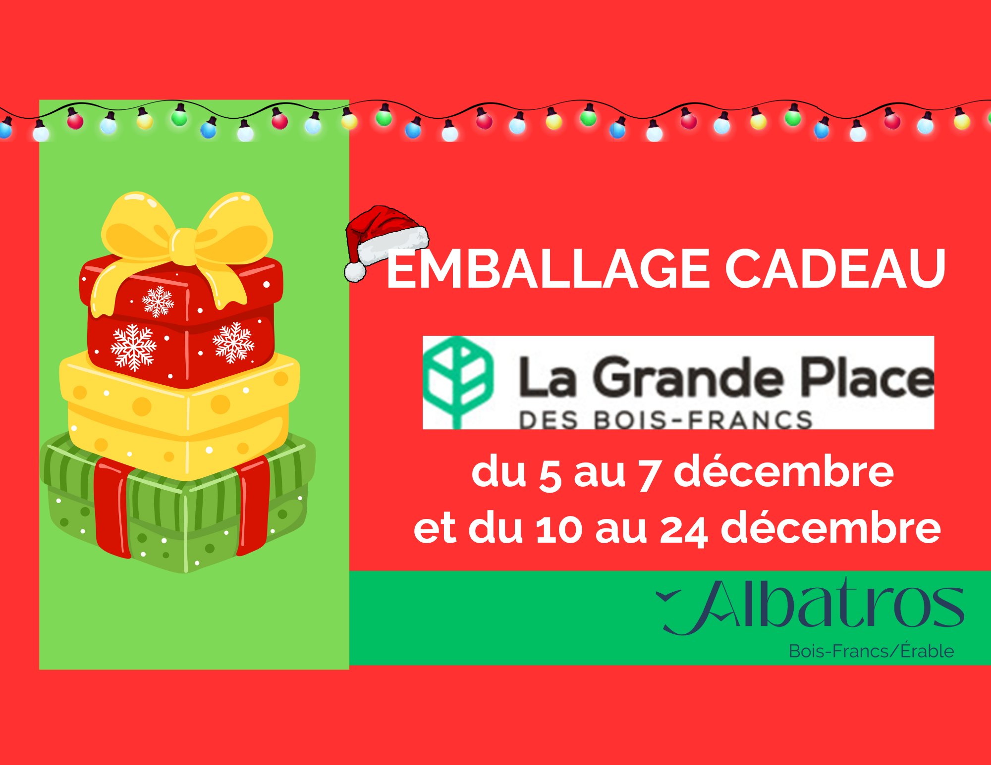 Emballage de cadeaux au profit d'Albatros Bois-Francs/Érable