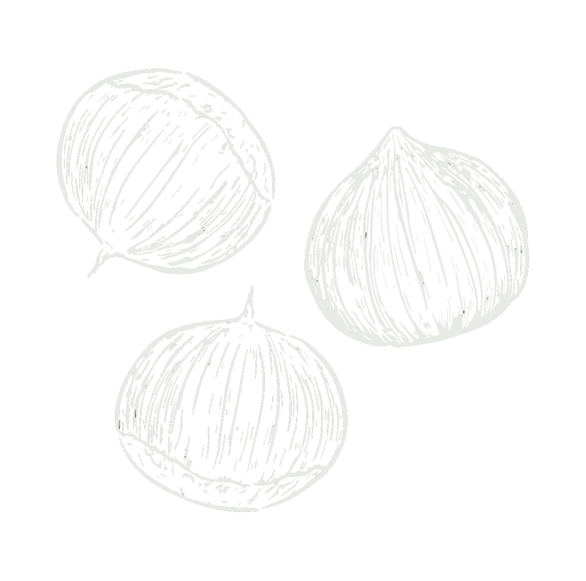 Illustration of three garlic bulbs on a black background.