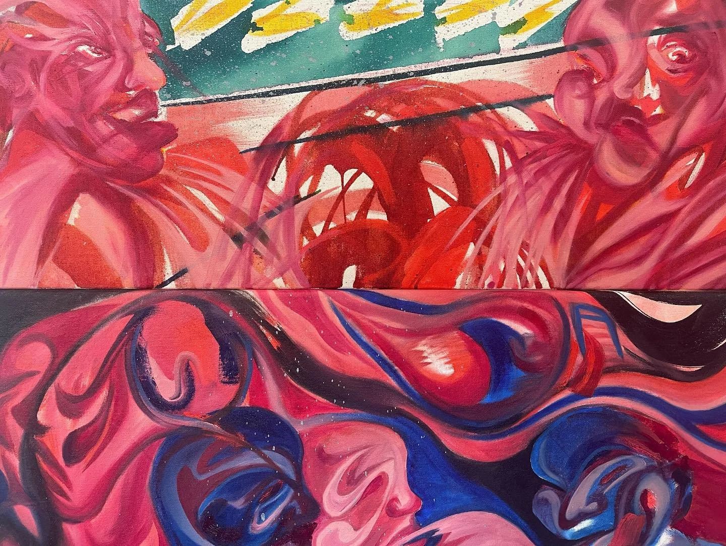 I&rsquo;ve been resting works on top of other works to dry, kinda cool how they make a whole new piece once merged 

#oilpainting #newwork #newart #availablework #availableart #artist #londonartist #youngartists #emergingartist #studioart #contempora