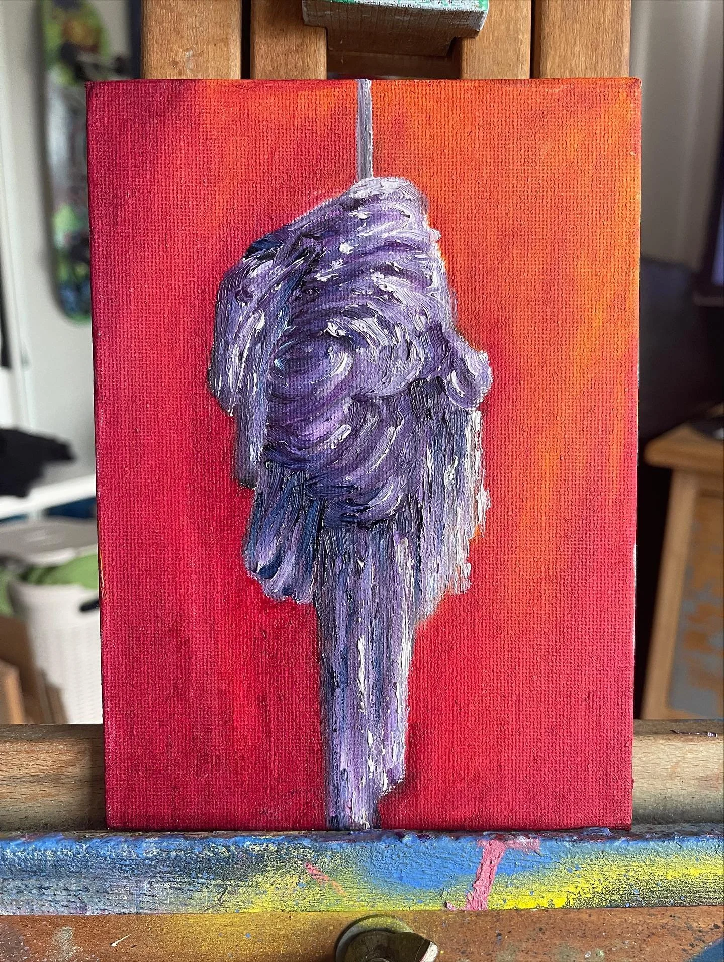 Current WIP , 80% there I&rsquo;d say 

Progress of my oil painting observing the knot from the fabric used in aerial sports, taken from a charcoal drawing when I was at @circusglory 

#circusglory #trapeze #paintingprogress #oilpainting #charcoaldra