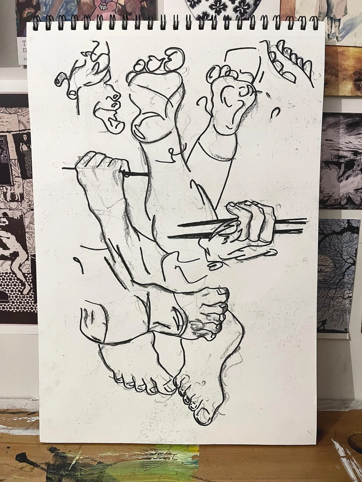 Study for a painting. Thanks to @flyingfantastic for allowing me to draw in your class 

Final photo showing my highest score on space invaders 

#drawing #studydrawing #newdrawing #sketching #quicksketch #flyingfantastic #trapeze #circus #movement #