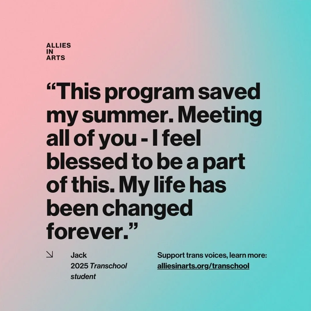 Thank you to our Transchool student Jack for this message! ⁠
⁠
Support trans youth voices.🌎️🏳️&zwj;⚧️💫⁠
⁠
✨ Born from the love letters to @transanta, @alliesinarts launched Transchool&mdash;a summer writing space for trans youth (ages 18&ndash;24,