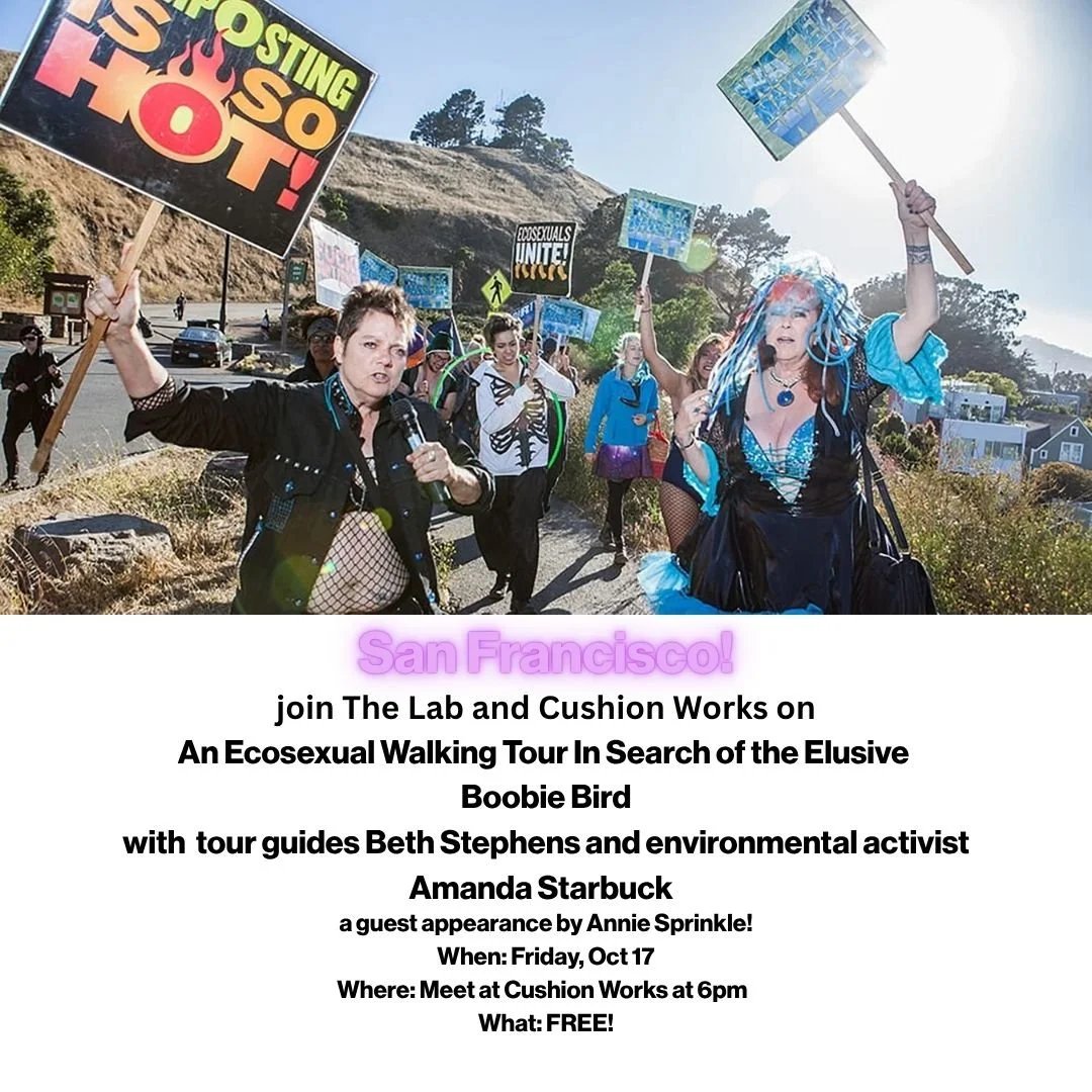 📣This Friday! 📣
Join @thelabsf and @cushion_works_and_friends
@ebethstephens @anniesprinkled 
on a An Ecosexual Walking Tour In Search of the Elusive Boobie Bird!!