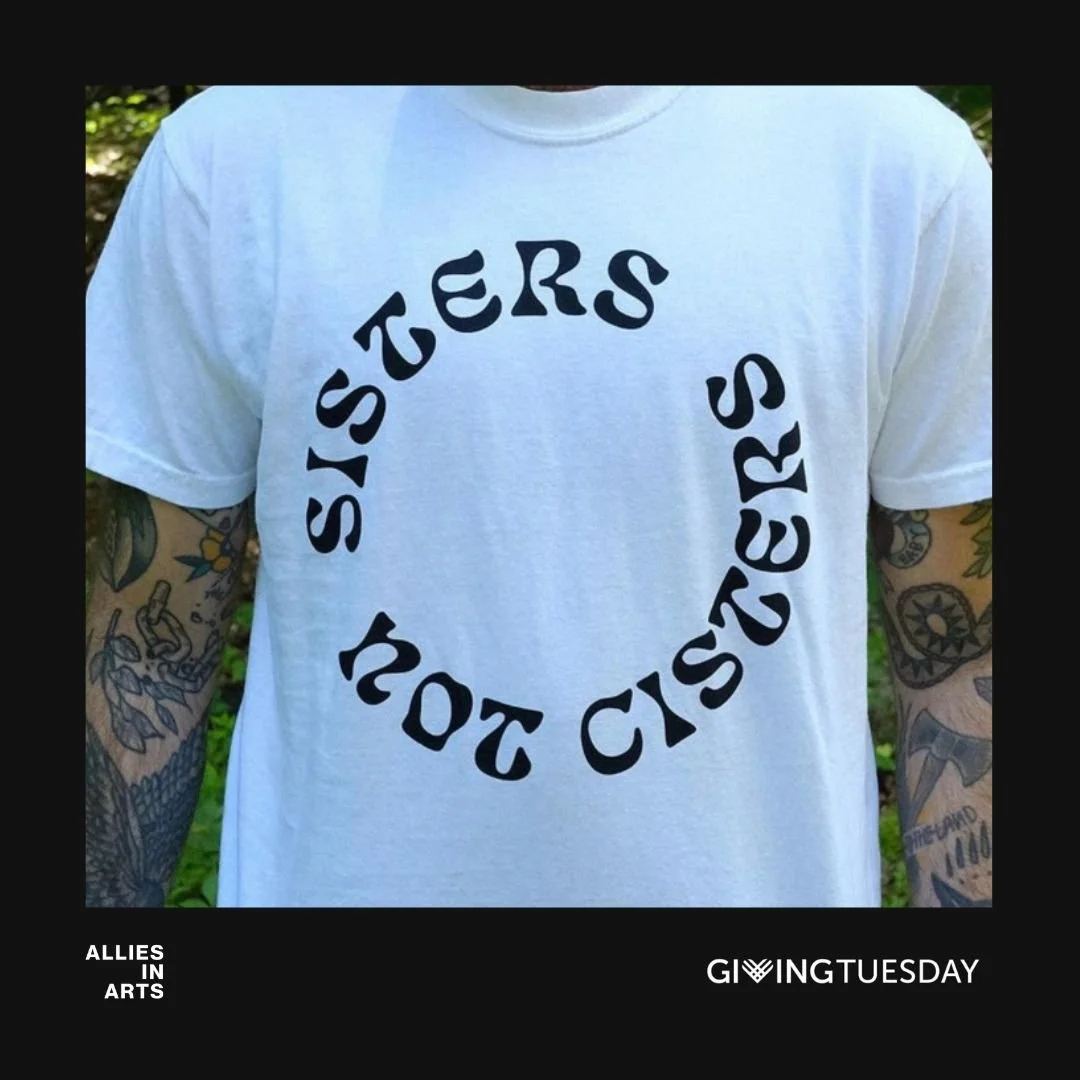Give a gift that gives back 🎁✨
We&rsquo;re giving a free &ldquo;Sisters Not Cisters&rdquo; tee to the first 23 people who sign up for a recurring donation of $50/month or more! 💛🌈

All proceeds support queer + BIPOC artists 🎨💖

Very limited stoc