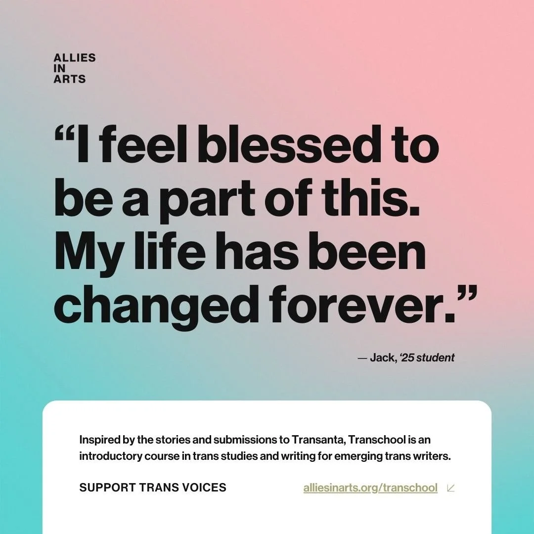 Transchool had a big year in 2025! 🎉💫 Our Transchool students and mentors @jaclynpmoore @thomaspagemcbee @ren_heintz read their work aloud for audiences at the @feministcenterforcreativework&nbsp; and @chevaliersbooks. In the summer, we welcomed ou