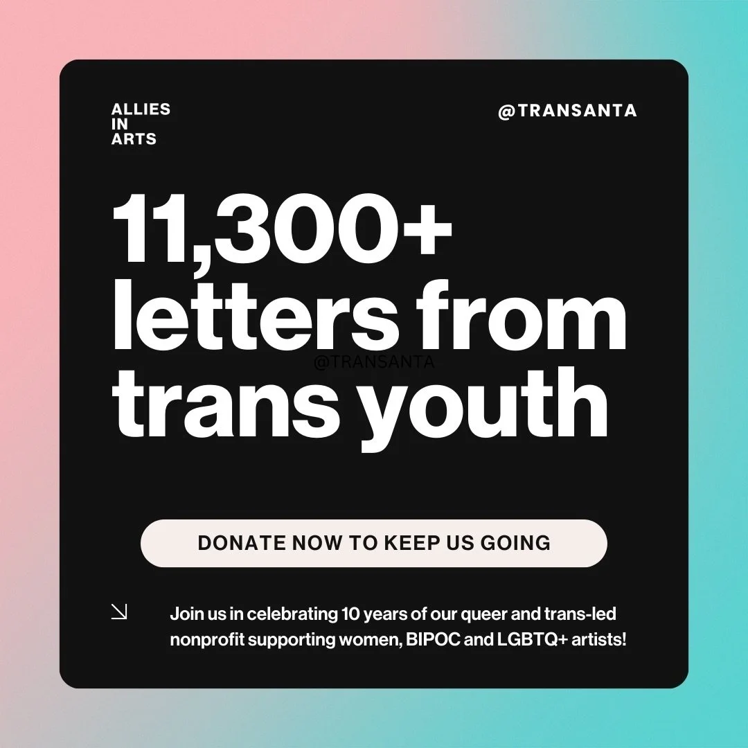Our Transanta program has answered over 11,300 letters from trans youth in need, providing vital resources to our most vulnerable community members during an especially emotional time of year- and an especially frightening time for queer youth. THANK