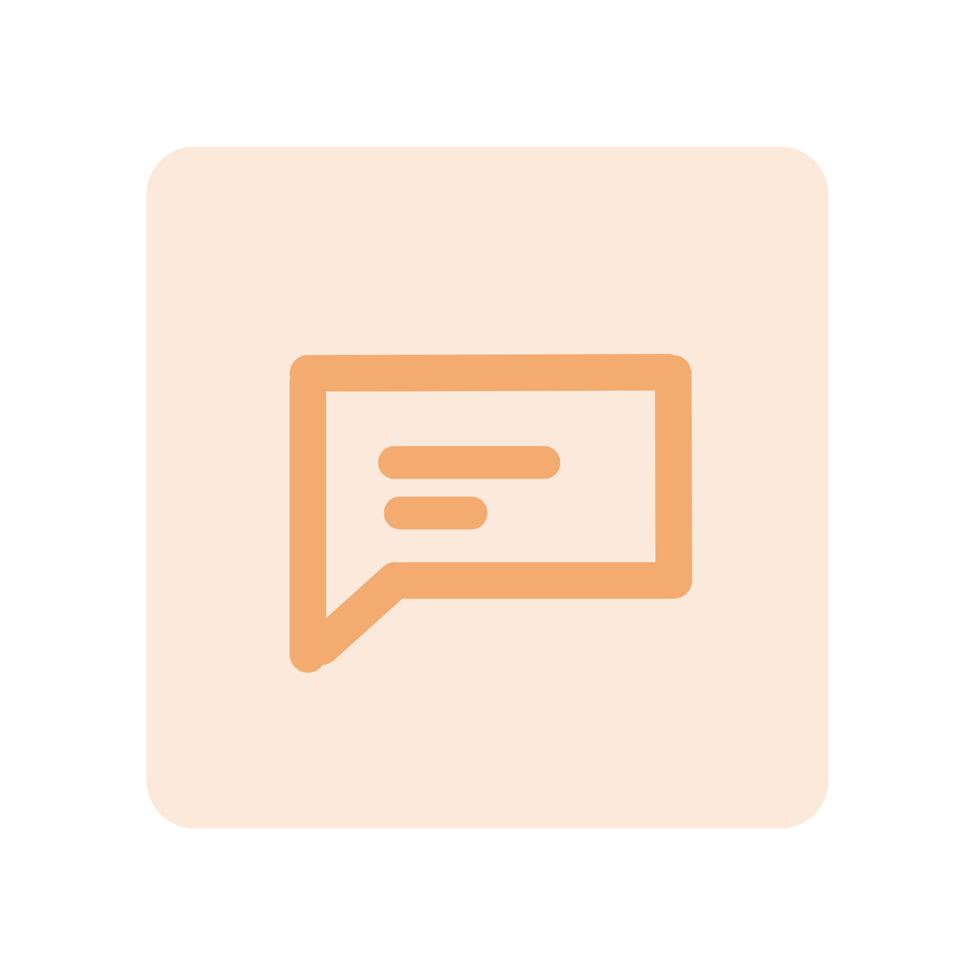 A graphic rectangle with rounded corners in light brown on a black background.