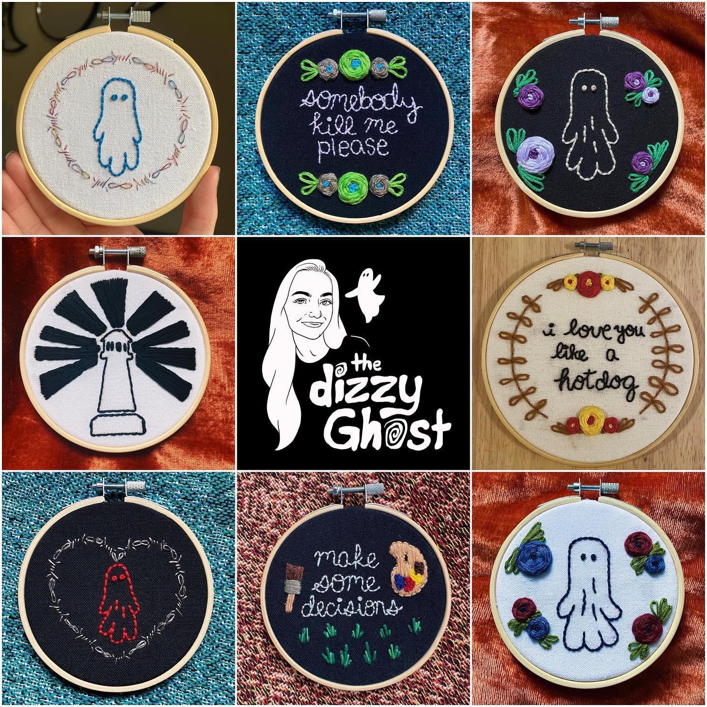 October seems like the perfect time to open up commissions again!

Looking to take on a few embroidery projects this month. I love text, flowers, barbed wire and ghosts but down to scheme. Here&rsquo;s a look at some of my favorite past projects for 
