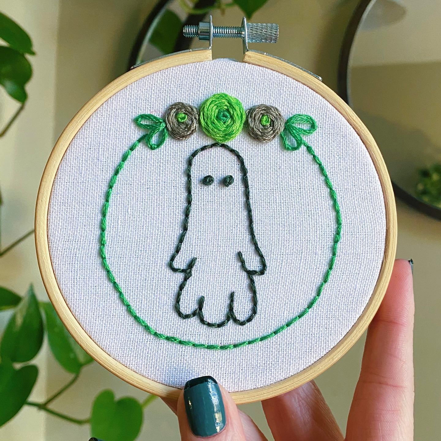 SOLD 👻 I was really feeling the color green when I made this one in December. (Probably inspired by so much time with my plants) 🪴Enjoyed the simplicity of this one and all the different shades, hope you dig it! 

Hoping to have the energy to make 