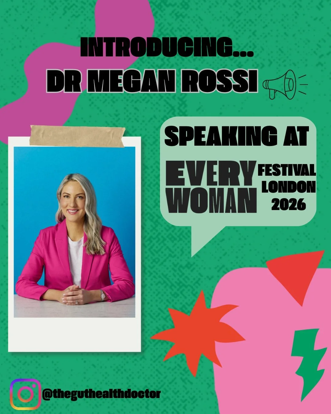 ✨📢Speaker announcement 📢✨
We&rsquo;re SO excited to reveal our first speaker for the  Everywoman Festival London this year&hellip;
Gut health expert &amp; bestselling author Dr Megan Rossi 💚
Get ready to learn about the truth behind supplements an