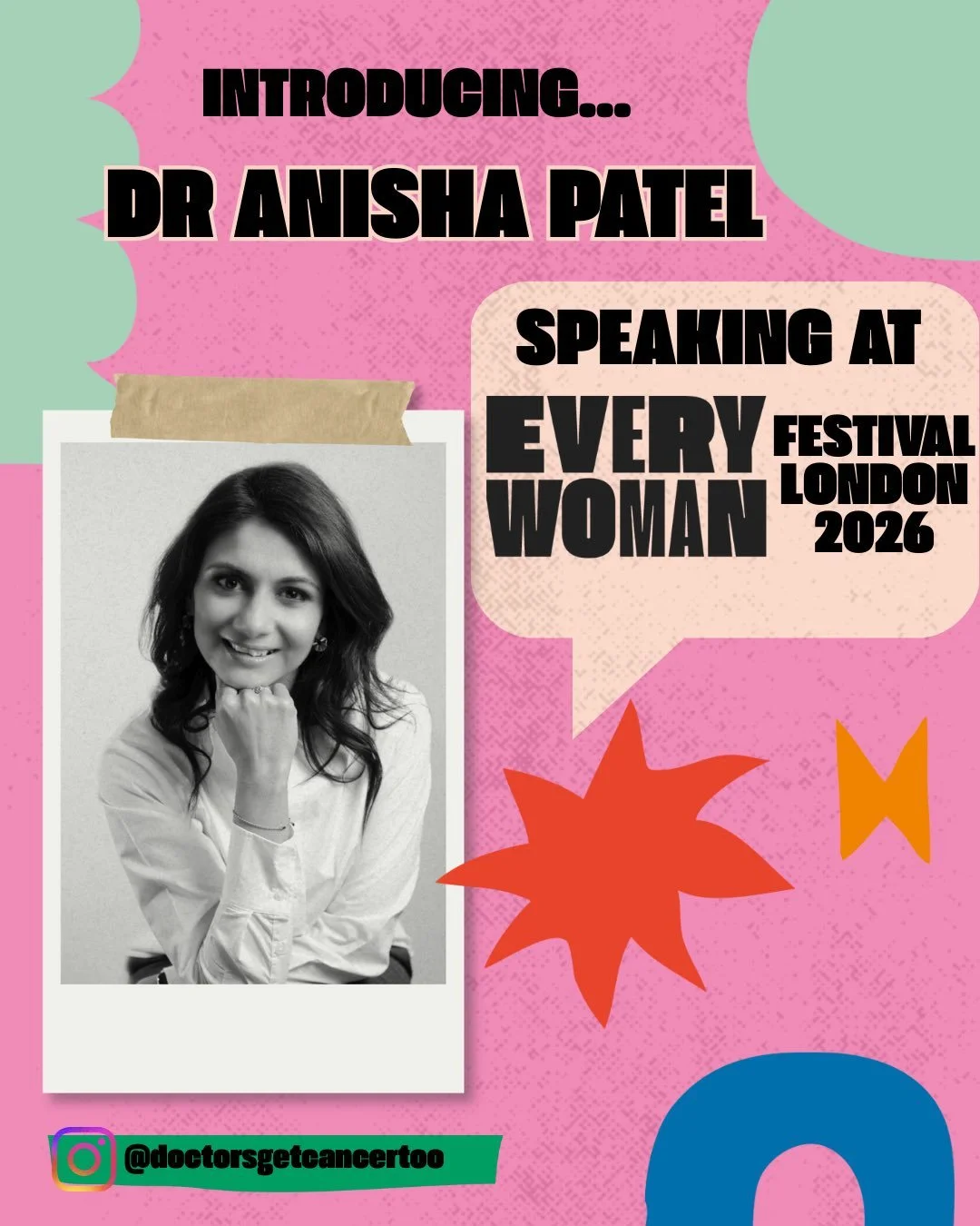 It&rsquo;s time to announce our second VERY exciting main stage speaker for Everywoman London, Dr Anisha Patel✨🥳
GP, author, campaigner, and bowel cancer survivor, Anisha brings a powerful dual perspective as both doctor and patient.
Join her for an