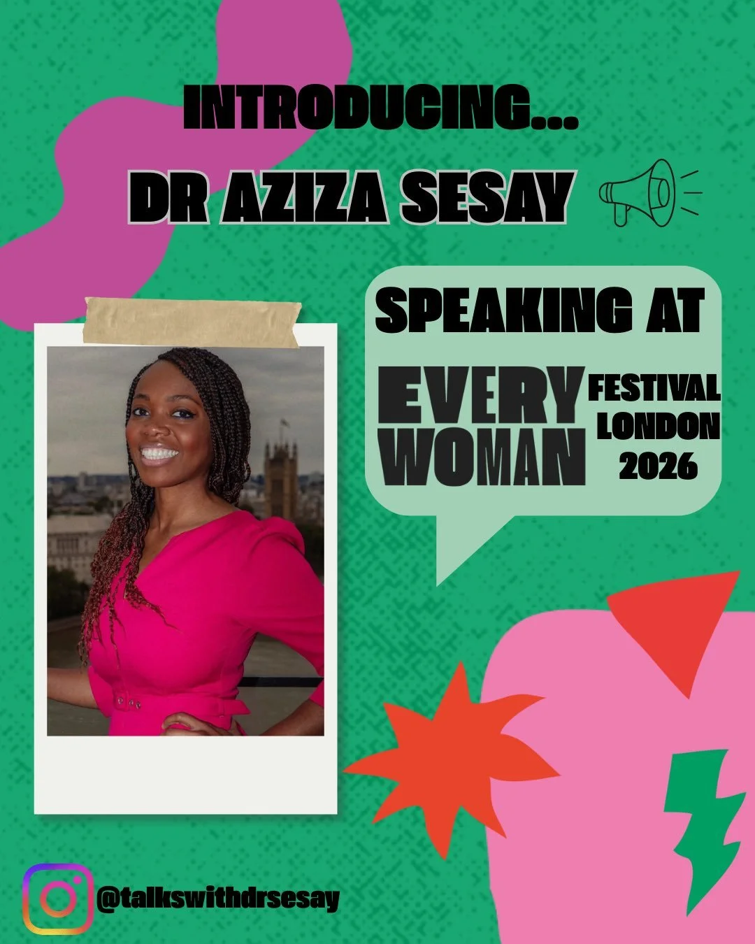 ✨Our final speaker of the week is&hellip; of course the fabulous @talkswithdrsesay ✨
As a trusted public health voice, she has worked with NHS England, the Department of Health, YouTube Health, and the WHO.
Join Aziza for a powerful conversation all 