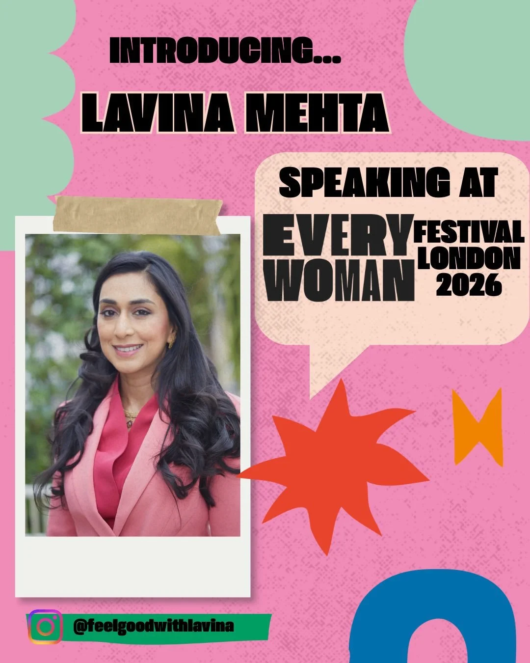 We&rsquo;re thrilled to welcome Lavina Mehta MBE to the Everywoman Festival main stage! 🎤✨
Founder of Feel Good With Lavina, bestselling author of The Feel Good Fix, and champion of &ldquo;Exercise Snacking,&rdquo; Lavina joins us for her powerful t