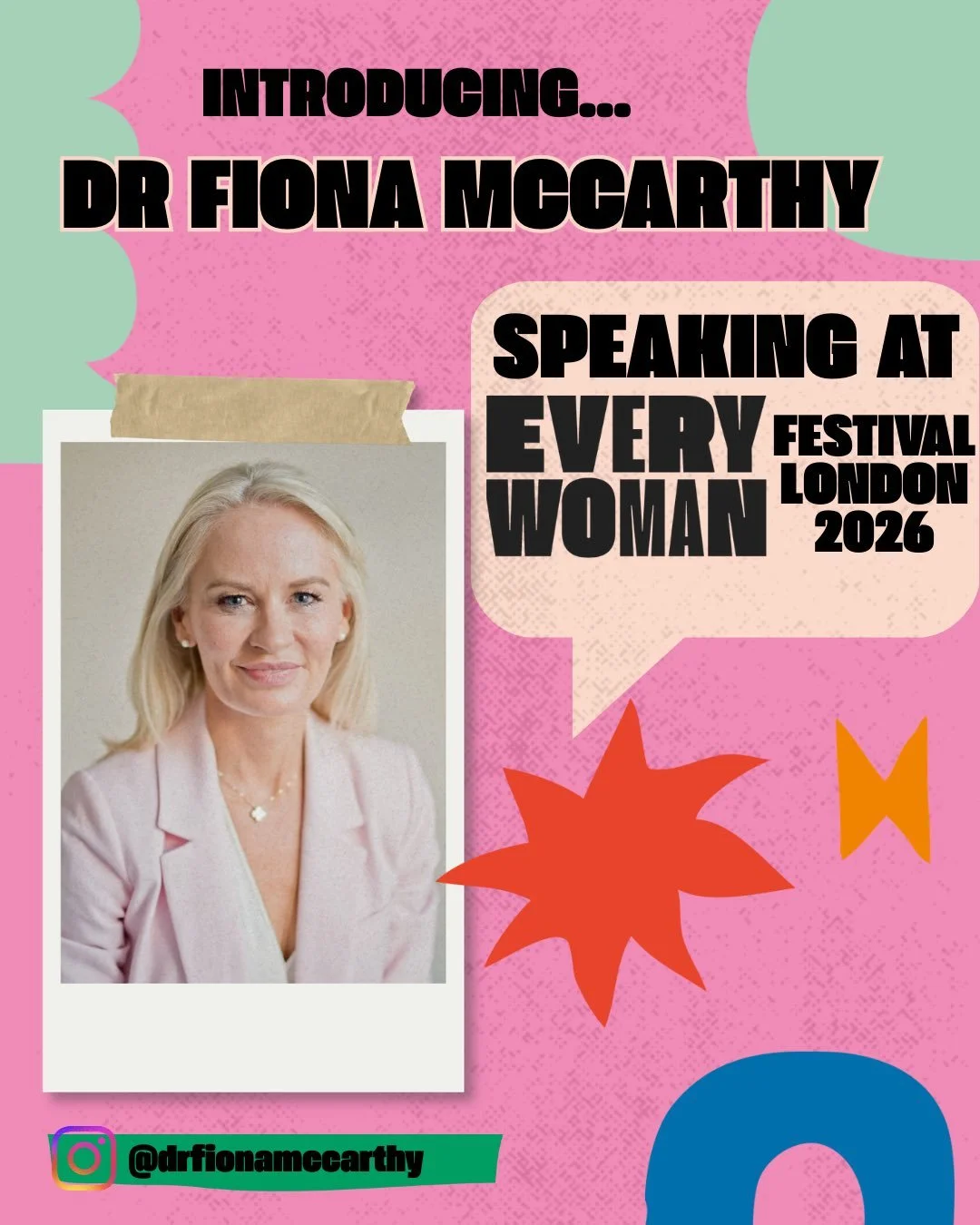 We&rsquo;re delighted to welcome Dr Fiona McCarthy to the main stage at Everywoman Festival 🩷🎪
Consultant Medical Oncologist and Founder of The Bronte Clinic, Dr Fiona McCarthy specialises in the dermatological side effects of cancer treatment and 