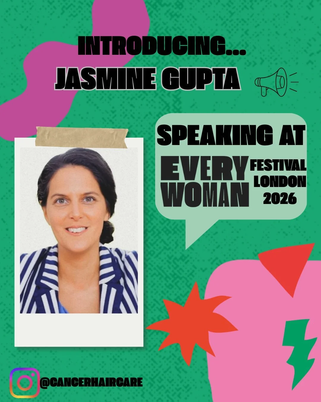 Join Jasmine Julia Gupta, founder of Caring Hair, on the main stage at Everywoman Festival as she shares her powerful insights on how hair changes through health and illness🩷.
An expert in chemotherapy-induced alopecia, menopause, pregnancy, Afro ha