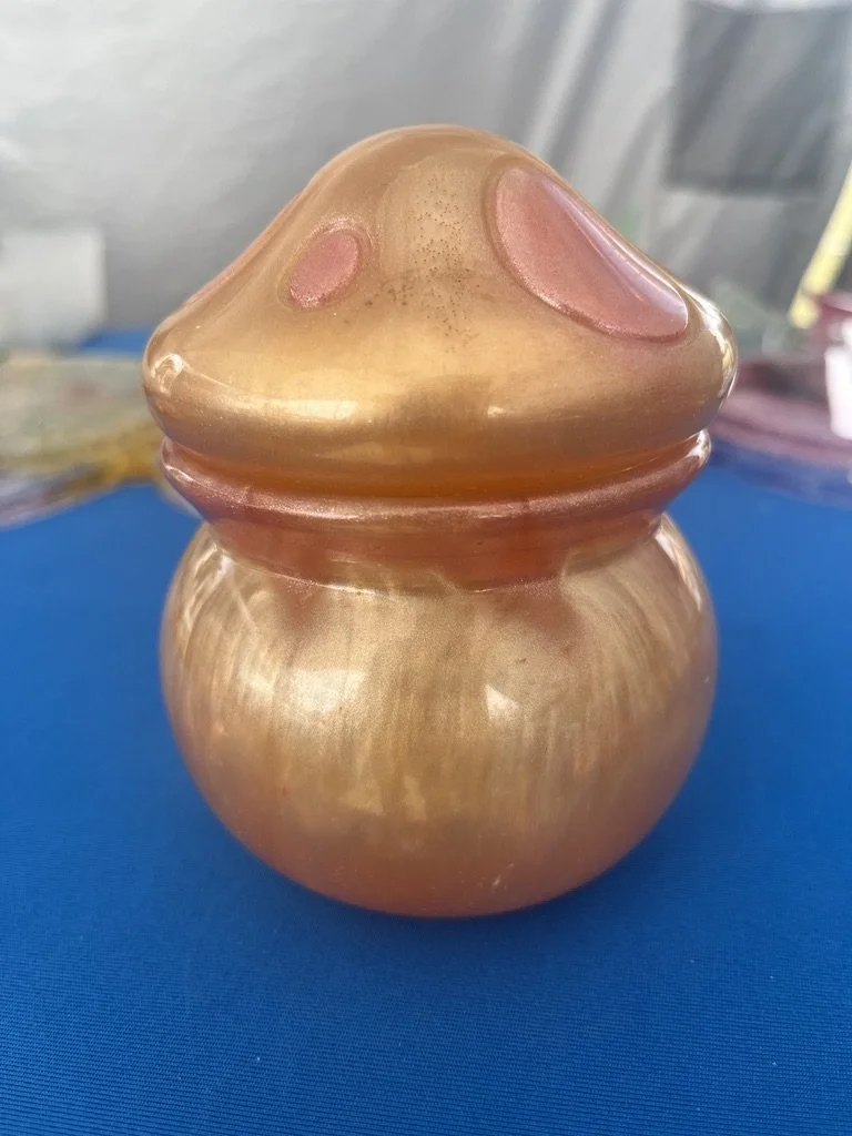 24-109 Orange & Pink Mushroom Jar