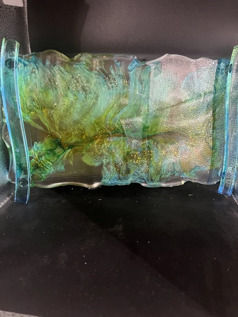 26-229 Blue and Green Sparkle Tray