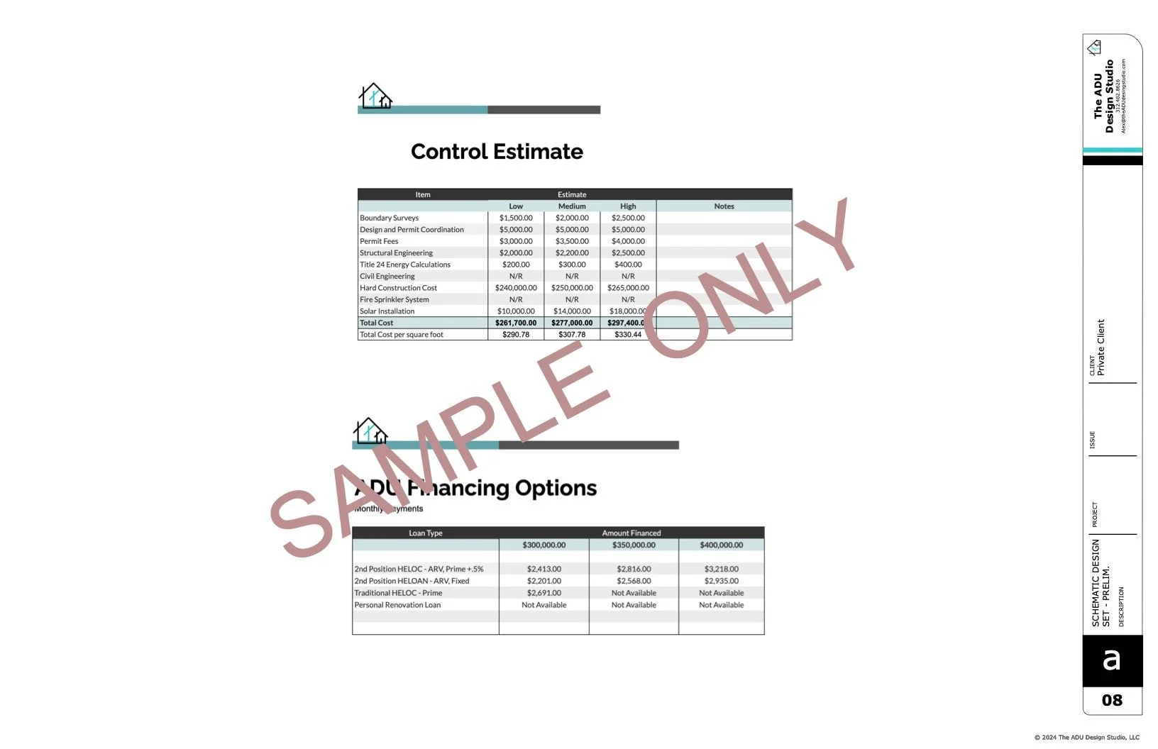 *your design package may vary