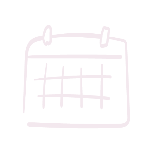 A simple line drawing of a calendar with a grid of squares representing days, hanging with two binder clips.