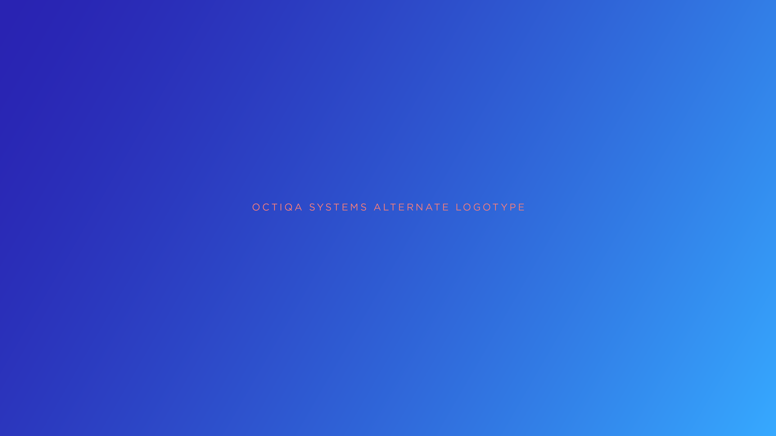 Bild med texten 'OCTIQ SYSTEMS ALTERNATE LOGOTYPE' på en blå gradient bakgrund.