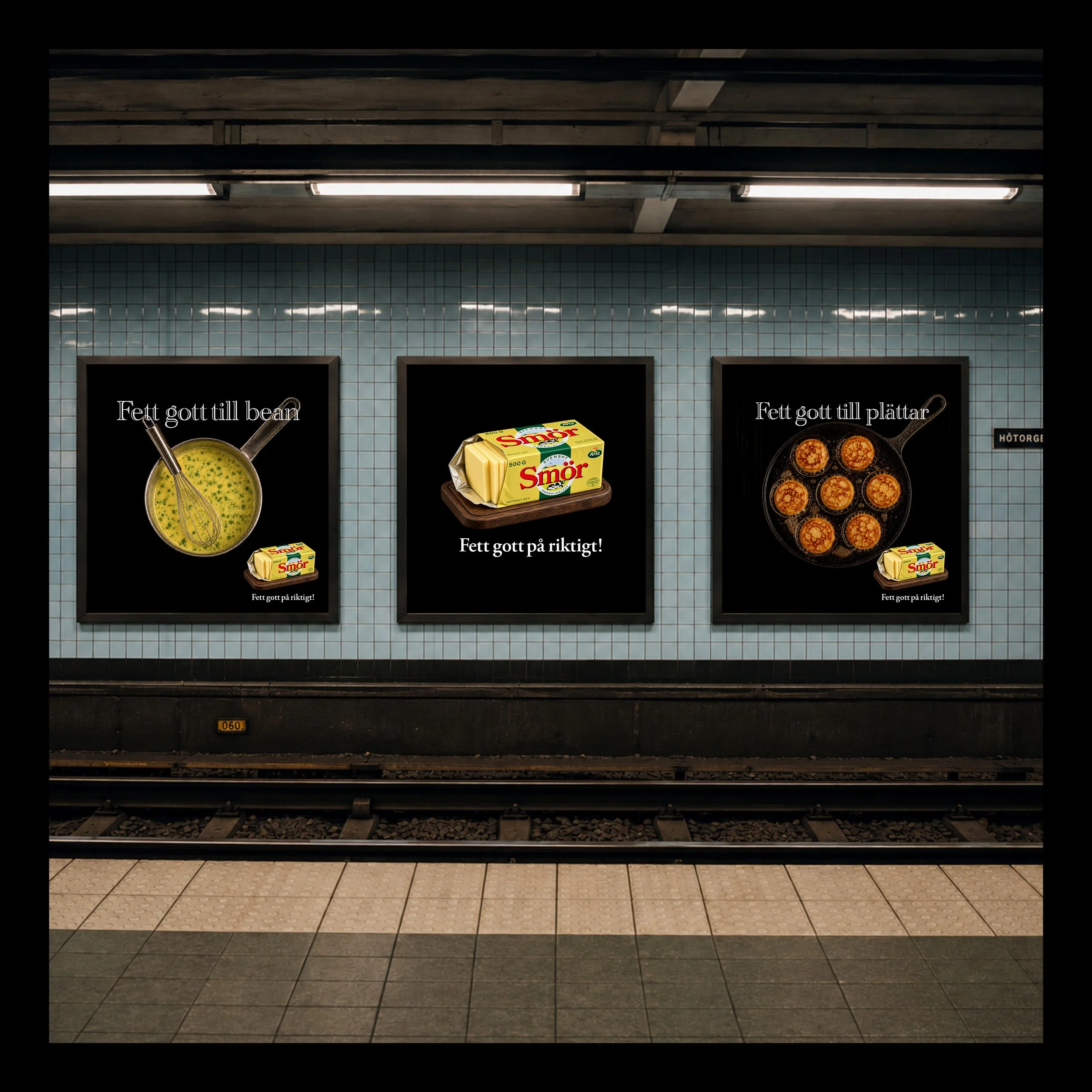 Reklamkampanj i tunnelbanan för Svenskt Smör.