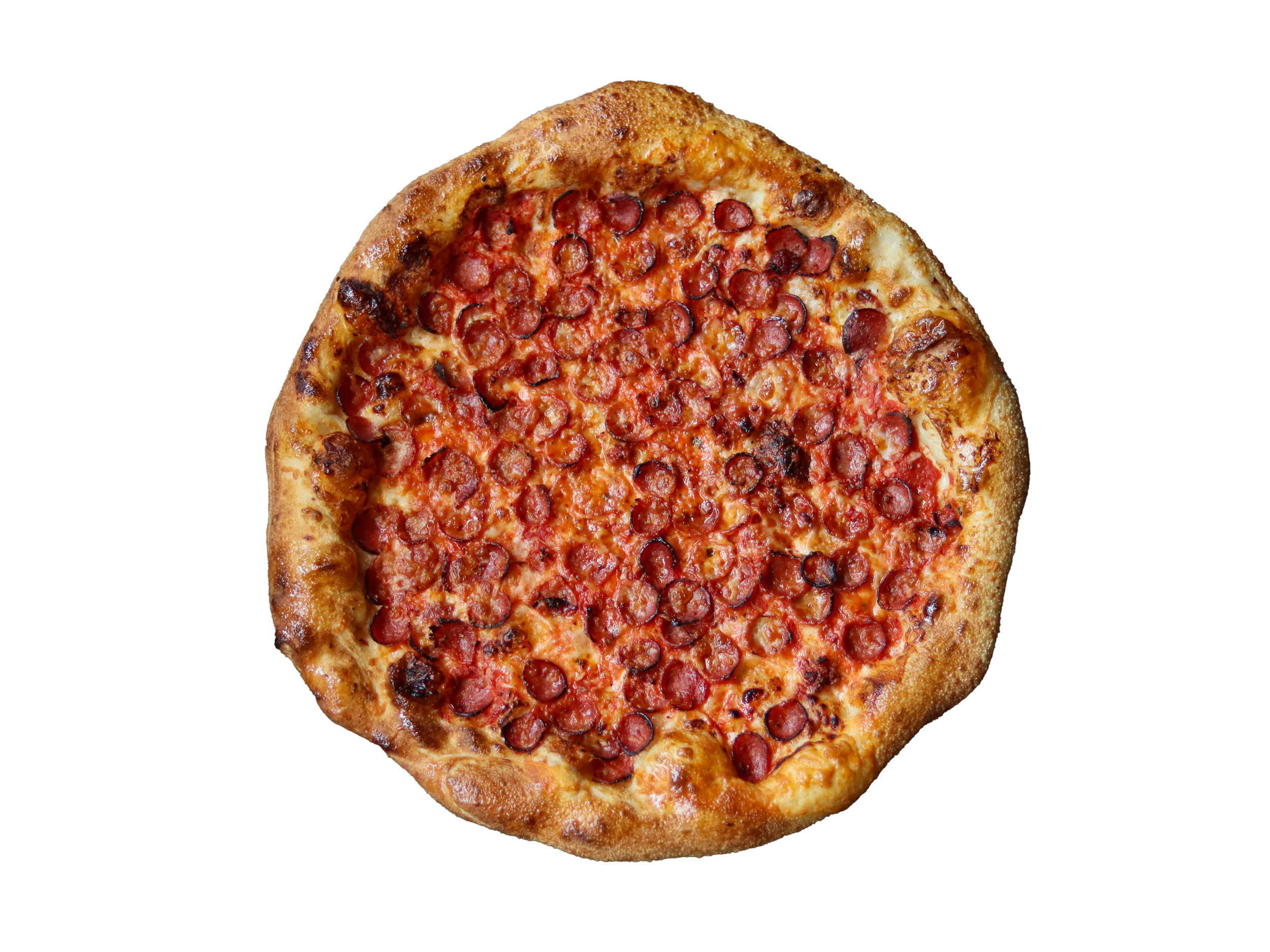 homemade pepperoni on a pizza new york style