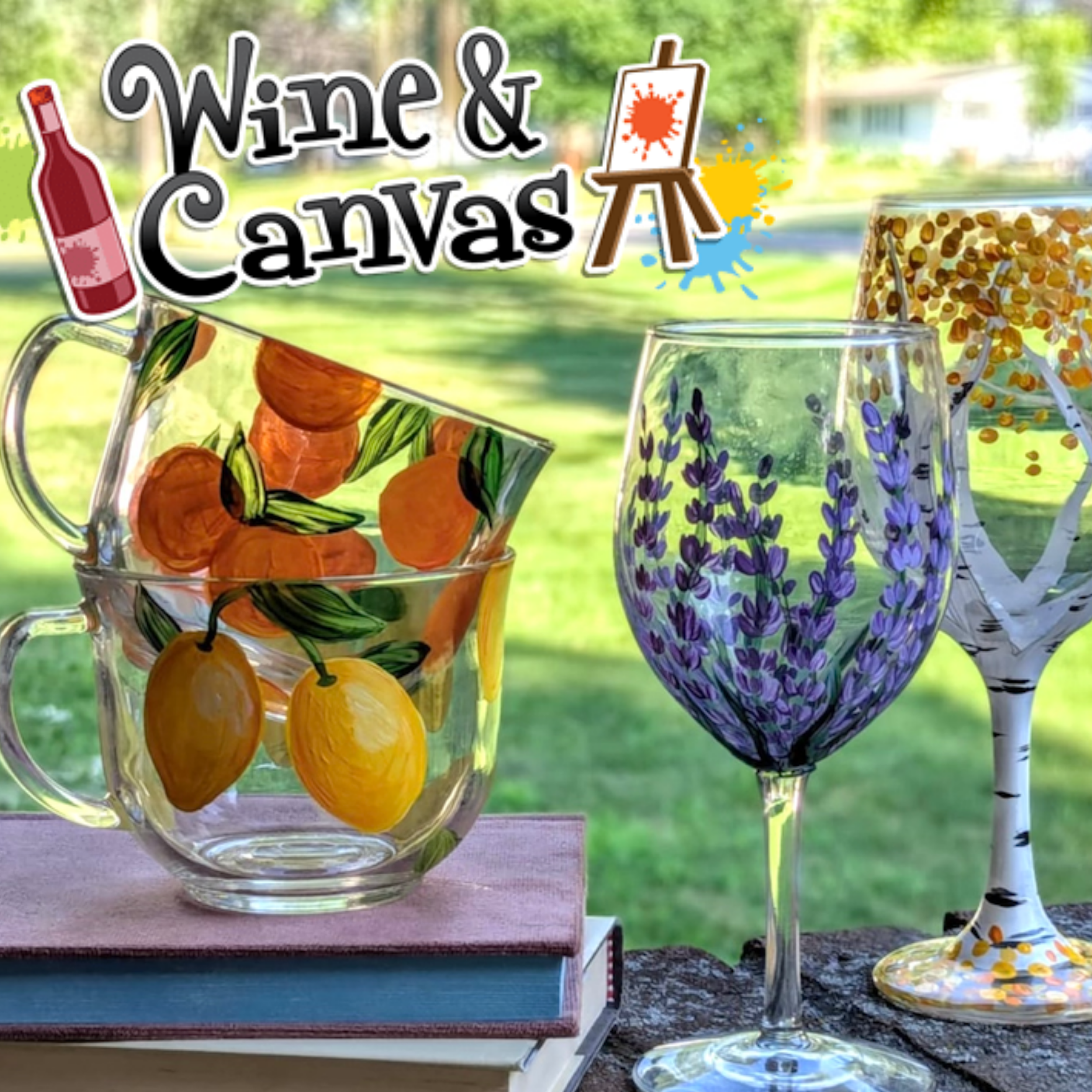 Wine &amp; Canvas at Easley Winery - Wine and Coffee Glass Painting