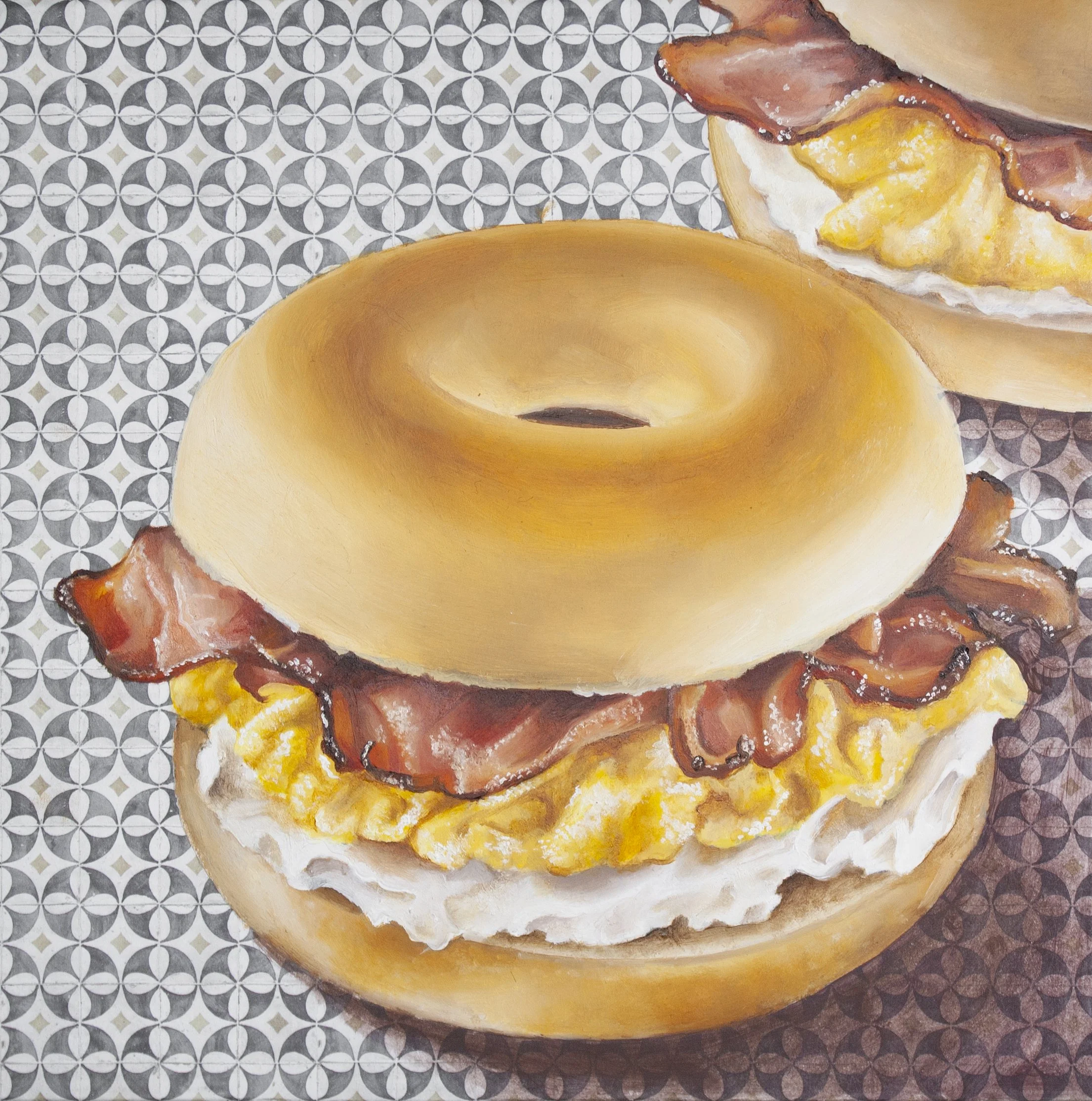 American Standard / Oil on Collaged Cardstock , Wood Panel / 8" x 8" / 2025 / SOLD