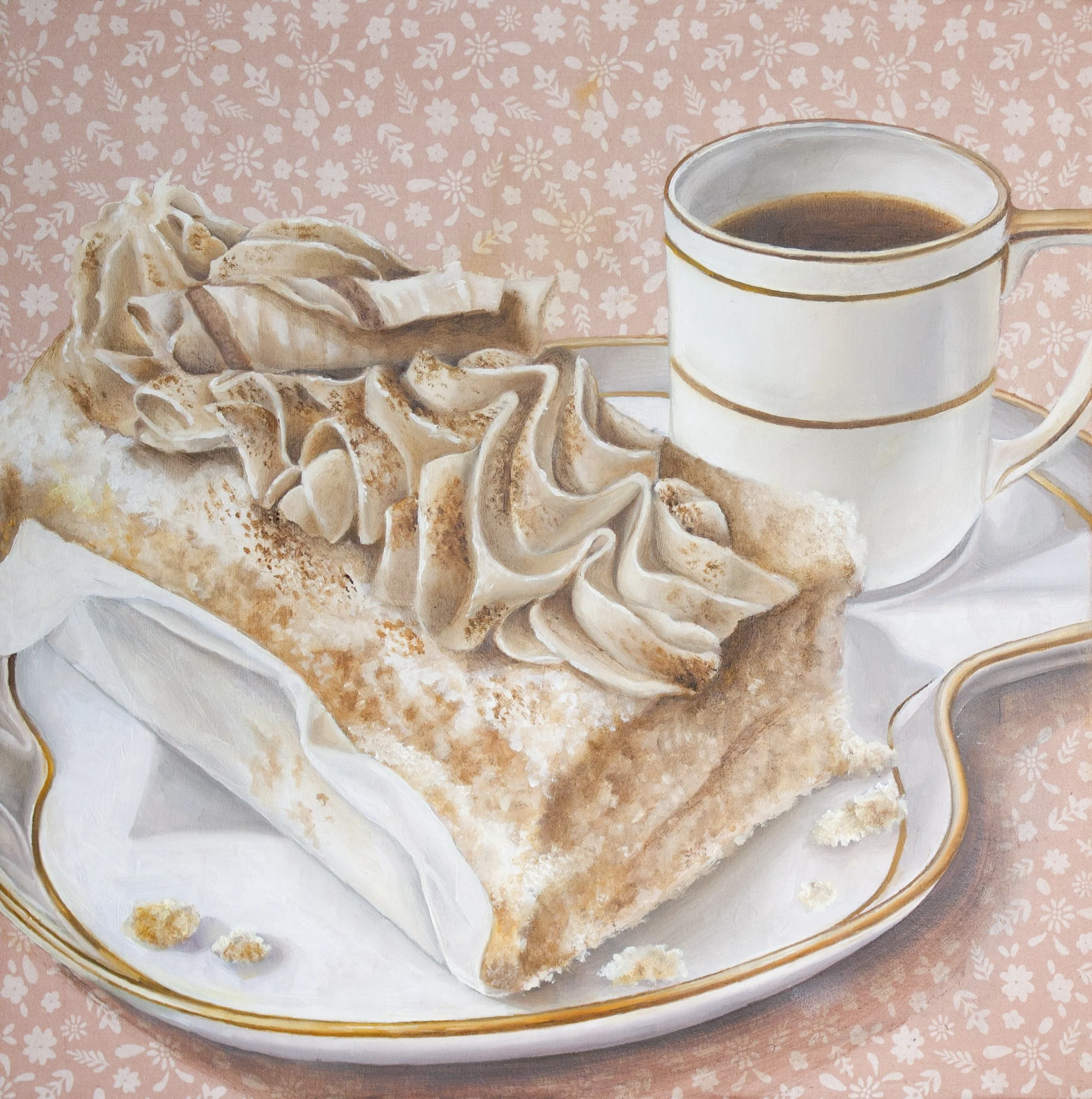 Autumn Afternoon / Oil on Collaged Cardstock , Wood Panel / 8" x 8" / 2025 / SOLD