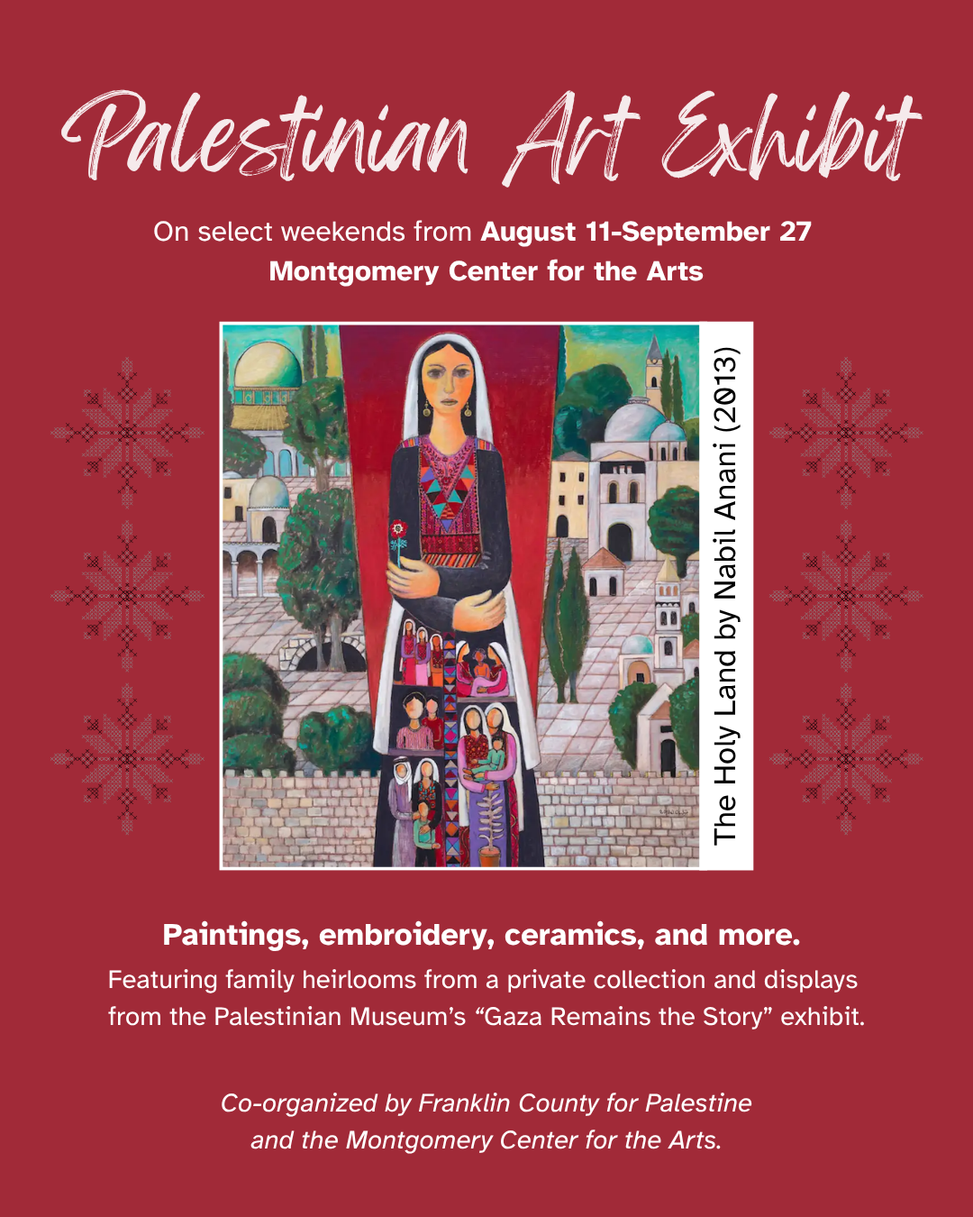 Palestinian Art Exhibit &amp; Tatreez and Tea