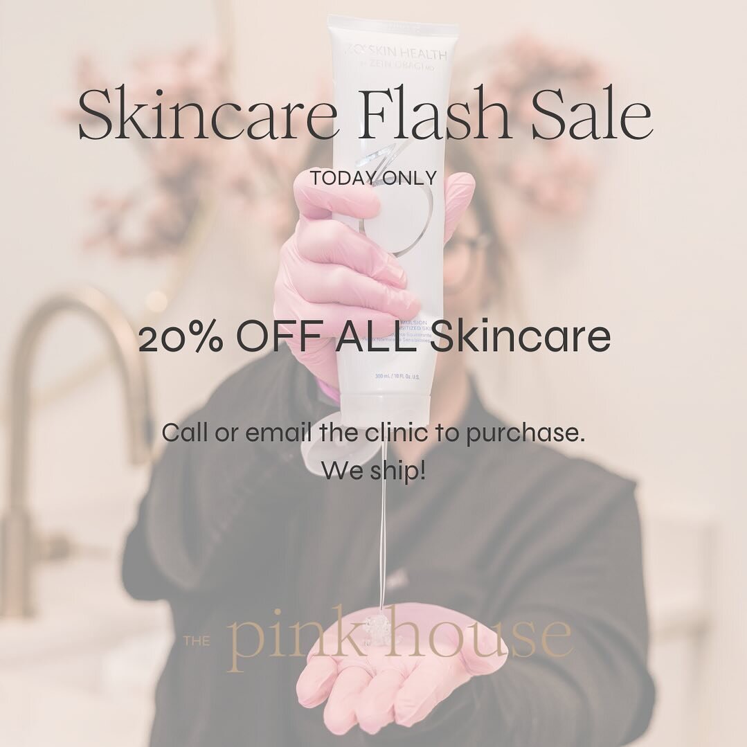 Big savings 2 days in row?! You&rsquo;re welcome! Skincare is 20% off, today only! Time to stock up! 🩷

Call or email the clinic to purchase. We ship! #zoskinhealth