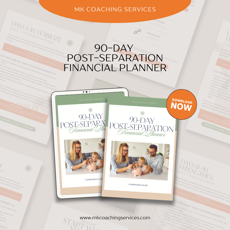 90-Day Post-Separation Financial Planner | $27.00