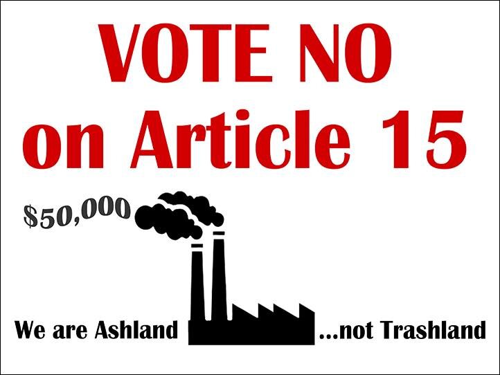 If you are a resident of Ashland, NH, voting is tomorrow (March 12) to stop the trash incinerator build in our town. If you are not in favor of the town&rsquo;s deceptive move to profit (at the expense of our environment, well being, property values,