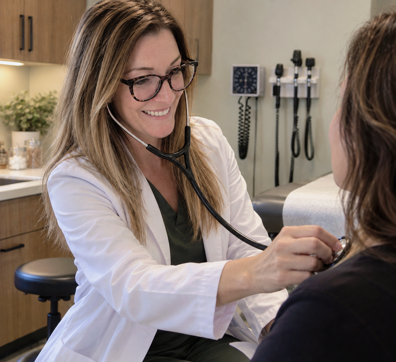 “IntrinsiCARE nurse practitioner providing personalized, hands-on primary care during a patient examination.”