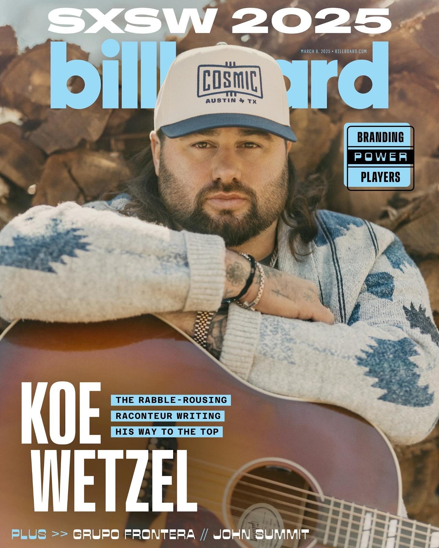 Billboard Magazine&rsquo;s cover for March features @koewetzelmusic ahead of his SXSW headline show at Billboard&rsquo;s The Stage, next week here in Austin!

@billboard @billboardcountry @sxsw