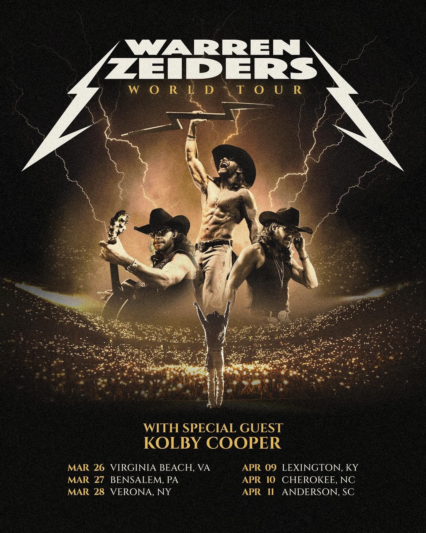 Happy to announce @kolbycooper_ will be joining @warrenzeiders for a few select dates next year. Tickets on-sale Friday 10 am local time.