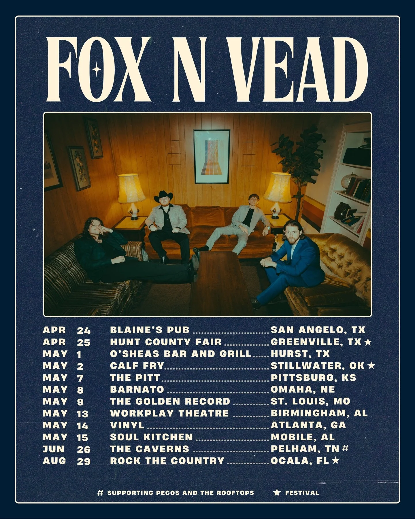 New @foxnvead dates just dropped.. presale tomorrow with code: SUITS. General on sale Friday 10am local!